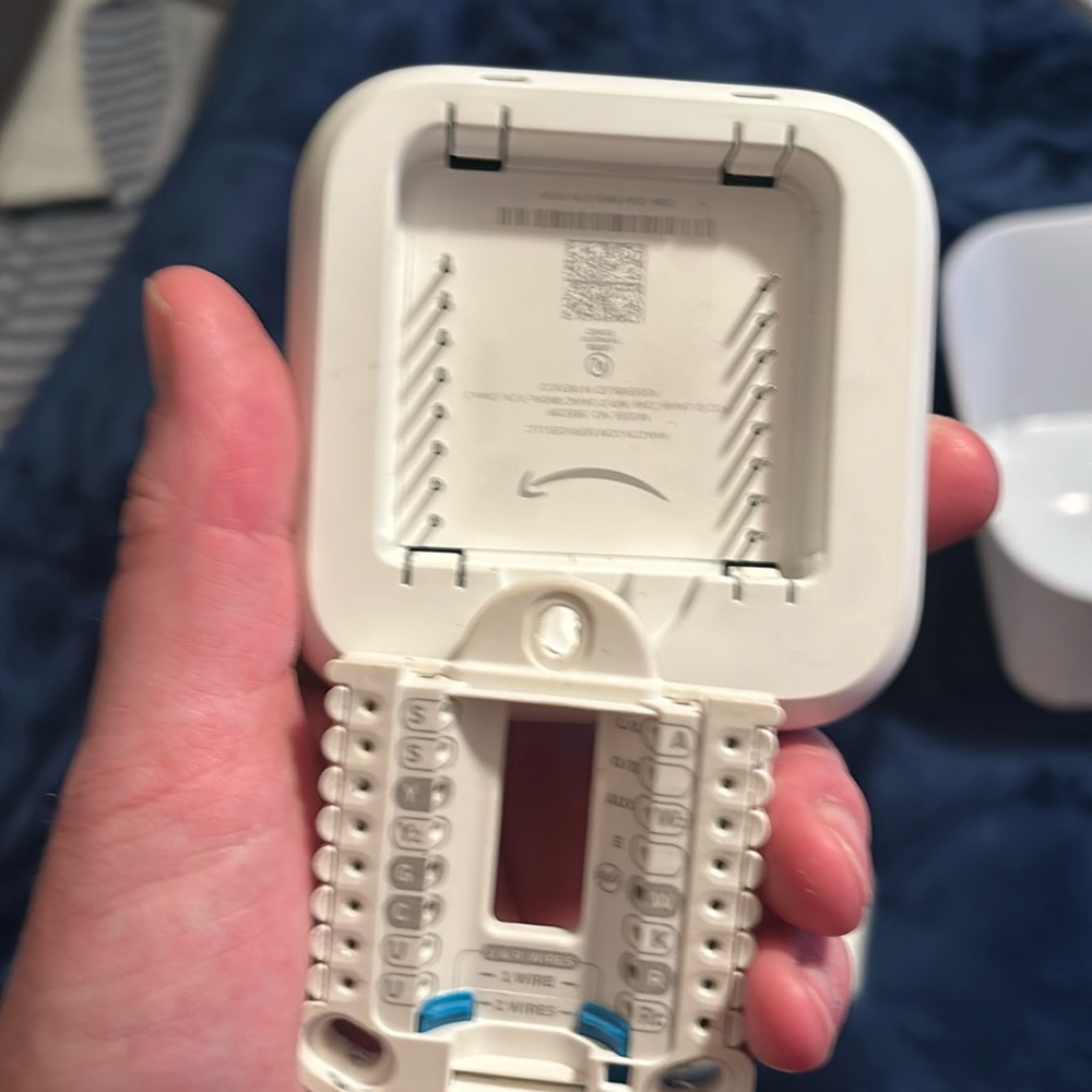 Amazon smart home thermostat, can be linked to Alexa.